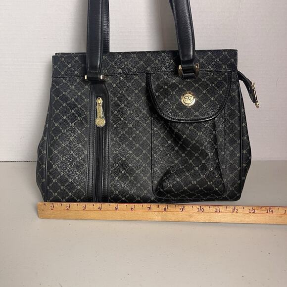 Rioni Chelsea Black Leather Purse Shoulder Bag Organizer Handbag Italian $290 - Picture 7 of 16